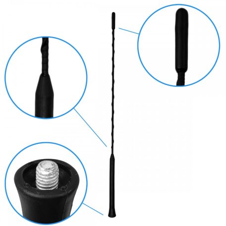 Antenna Szár, spirál, 40cm, átmérő 6mm