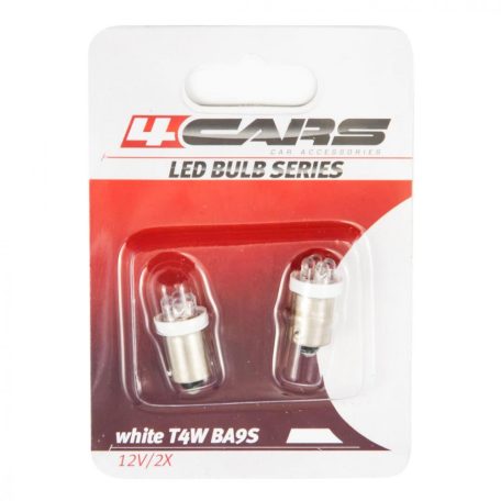 4Cars autó izzó, BA9S, 4 LED, 12V, 4W (1db)