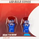 4Cars T10 izzó, kék, led, 12V, W5W (1pár)