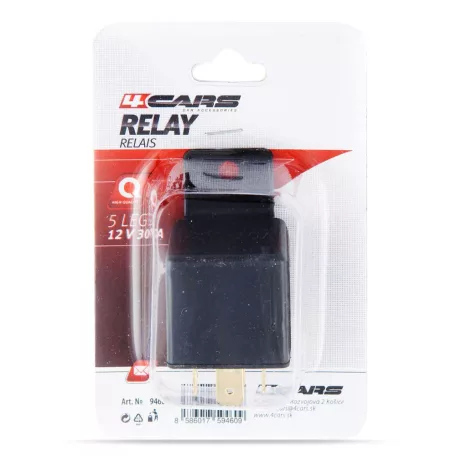 4cars Relé 12V 30A, 5 lábú (1db)