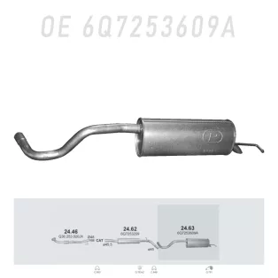 Polmo 24.63 hátsó kipufogó dob – SKODA Roomster