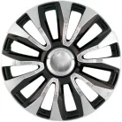 13" DÍSZTÁRCSA AVALON CHROME EZÜST-FEKETE, 4db