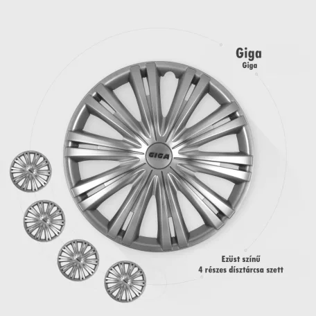 13" DÍSZTÁRCSA GIGA EZÜST, 4db
