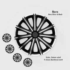 17" DÍSZTÁRCSA Nero Silver Black 4db-os garnitúra