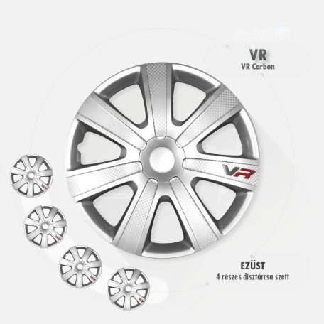 13" DÍSZTÁRCSA VR CARBON EZÜST, 4db