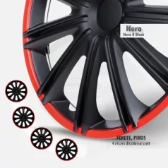 16" DÍSZTÁRCSA Nero R Black 4db-os garnitúra