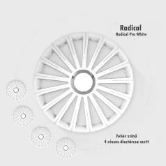 16" DÍSZTÁRCSA RADICAL PRO FEHÉR, 4db