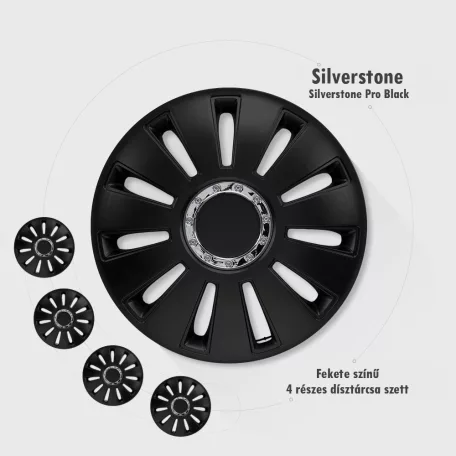 14" DÍSZTÁRCSA SILVERSTONE PRO FEKETE, 4db