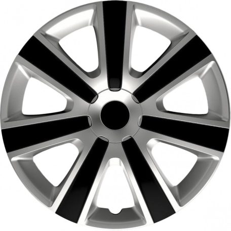 13" DÍSZTÁRCSA VR EZÜST-FEKETE, 4db