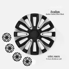   16" DÍSZTÁRCSA Avalon Carbon Silver-Black 4db-os garnitúra