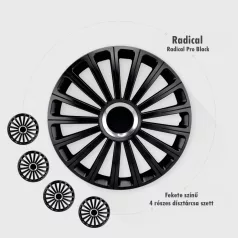 16" DÍSZTÁRCSA RADICAL PRO FEKETE, 4db