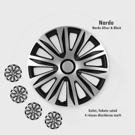 13" DÍSZTÁRCSA Nardo Silver-Black 4db-os garnitúra