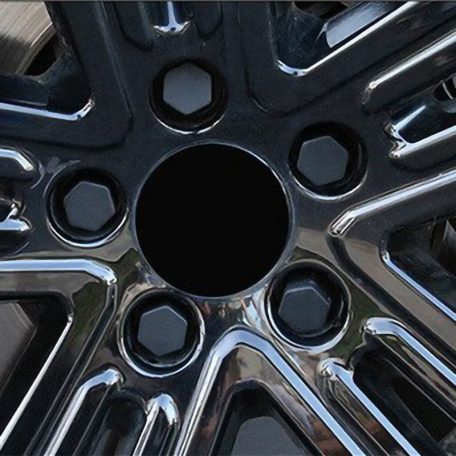 Díszkupak kerékanyára, fekete, 17mm