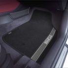 Sparco 03763 autós szőnyeg szett – fekete, 4 db-os, poliészter, szürke logóval