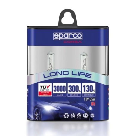 Sparco H1 izzó, 12V 55W 3000K+130% (9629)