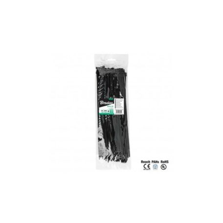 Kábelkötegelő, gyorskötöző, 4,8x250mm, fekete (100db) (ST-EL2028)