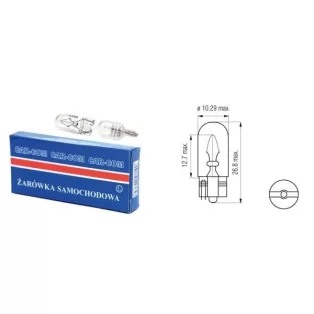 Carcommerce T10 izzó, üveg, 12V, 5W (1db)