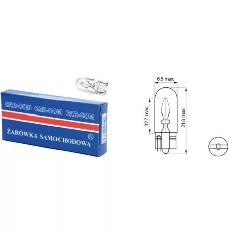 Carcommerce T6.5 izzó, üveg, 12V, 3W (1db)