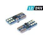 Carmotion Vision W5W T10 izzó, 12/24V, 12xSMD 2016 led, Canbus, fehér (1pár)