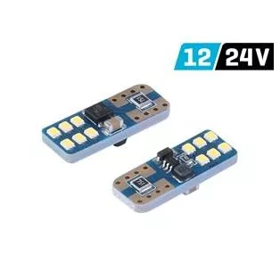  Carmotion Vision W5W T10 izzó, 12/24V, 12xSMD 2016 led, Canbus, fehér (1pár)