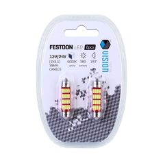   Carmotion Vision SV8.5 szofita izzó, 36mm, 12/24V, 12xSMD 4014 led, Canbus, fehér (1pár)