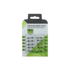 Carmotion autó biztosíték, üveg, 20 mm, 10db/bliszter