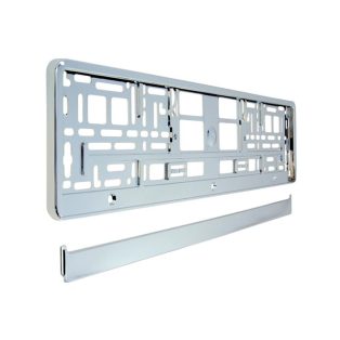   Rendszámtábla tartó fémgőzölt kerettel, krómozott, 1db