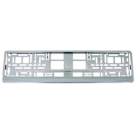 Rendszámtábla tartó fémgőzölt kerettel, krómozott, 1db