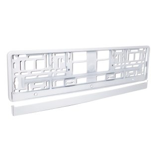 Rendszámtábla tartó keret, fehér