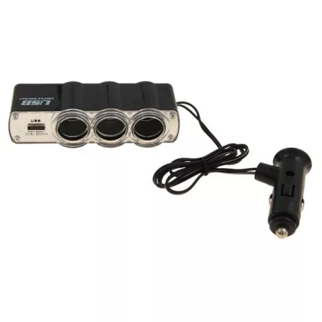 3-as szivargyújtó elosztó USB-vel