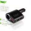   Carmotion szivargyújtós töltő voltmérővel – 12/24V, 3x USB, 5A, LCD kijelző