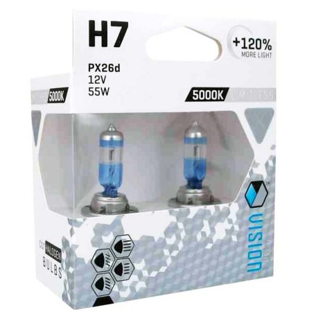 Carmotion Vision H7 Limitless White +120% autó izzó, E4, 12V, 55W, PX26d, U, (1pár)