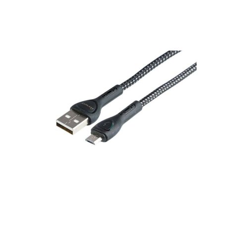MYWAY USB töltő- és szinkronkábel, mikroszálas, világítással, 200cm, micro USB