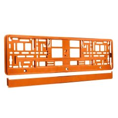 Rendszámtábla tartó, metál narancs színű