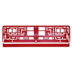 Rendszámtábla tartó, metál piros színű