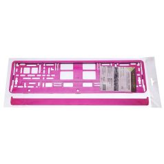 Rendszámtábla tartó, metál pink színű