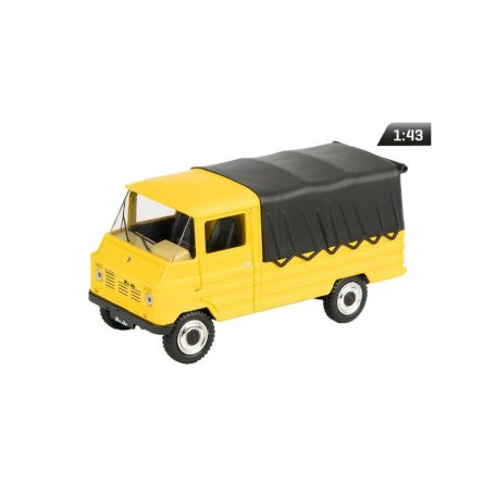 Makett autó, 1:43 Beetle, sárga.