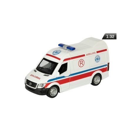 Makett autó, 01:32, Mercedes-Benz, mentő, Fehér.