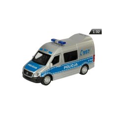   Makett autó, 01:32, Mercedes-Benz, rendőrség, ezüst, fényjelzők és egy hang.