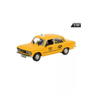 Makett autó, 1:43 Fiat 125p, sárga.