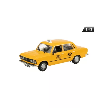 Makett autó, 1:43 Fiat 125p, sárga.