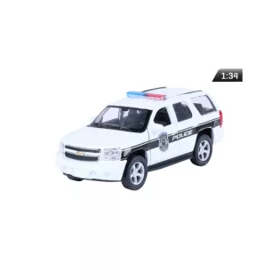   Makett autó, 01:34, 2008 Chevrolet Tahoe, rendőrség, fehér.