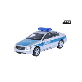   Makett autó, 01:34, 2016 Mercedes-Benz E-osztály POLIZEI ezüst.