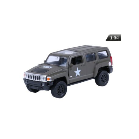 Makett autó, 01:34, HUMMER H3, US ARMY, khaki.