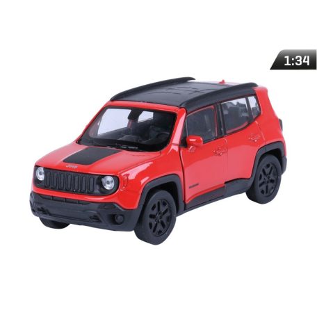 Modell autó, 01:34, Jeep Renegade Trailhawk piros.