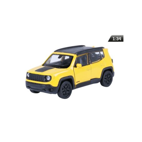 Makett autó, 1:34 Jeep Renegade Trailhawk, sárga.