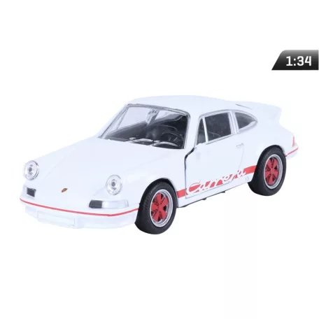 Modell autó, 1:34 1973 PORSCHE 911 Carrera RS, vörös és fehér.