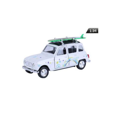 Makett autó, 01:34, Renault 4, fehér.