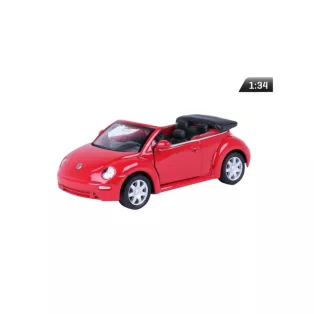 Makett autó, 01:34, VW New Beetle Cabrio, piros.