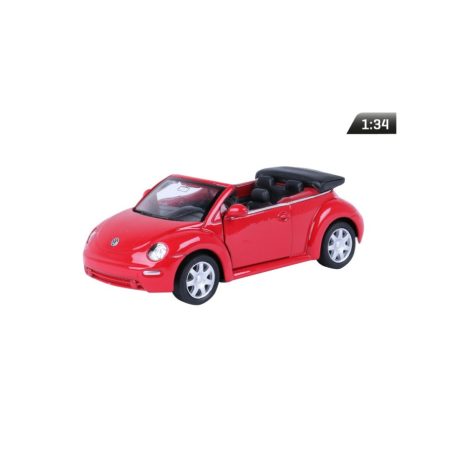 Makett autó, 01:34, VW New Beetle Cabrio, piros.